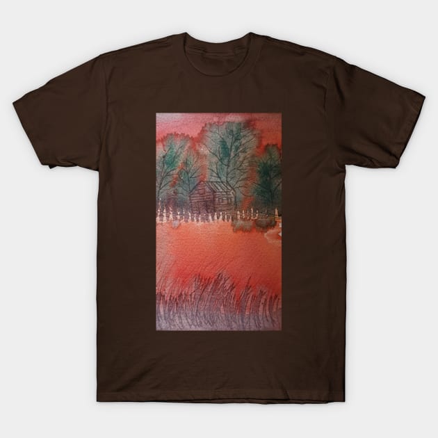 Log Cabin in the Woods T-Shirt by Matt Starr Fine Art